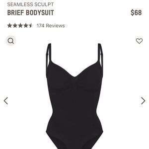 Skims seamless sculpt brief bodysuit black